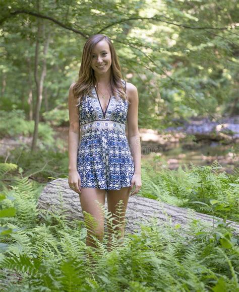 Stunning Young Woman Poses In Woods Stock Image Image Of Beautiful
