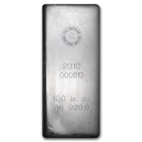 Buy 100 Oz Silver Bar Royal Canadian Mint 20109999 Fine Apmex