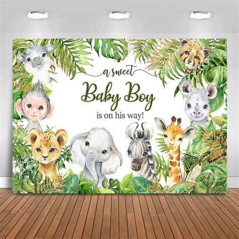 Buy Moca Safari Baby Shower Backdrop Jungle Animals Baby Shower