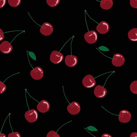 Vector Cute Cherry Seamless Pattern Background Illustration Vector Art At Vecteezy