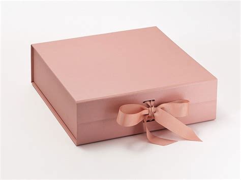 Rose Gold T Box With Ribbon Bridesmaid T Box Baby T Etsy