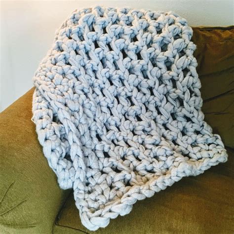 Fast Cozy Crocheted Jumbo Throw Blanket Pattern Etsy Crochet