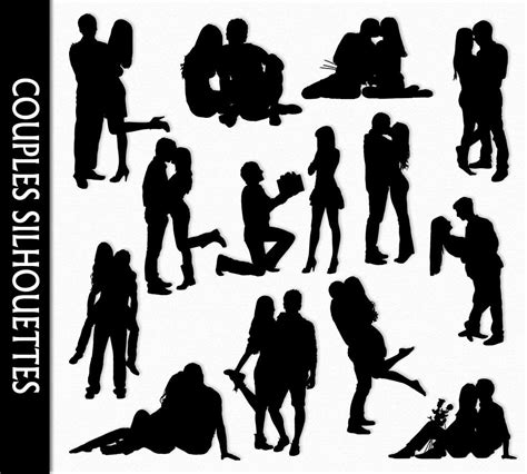 Couples Clip Art Graphic People In Love Clipart Digital Etsy