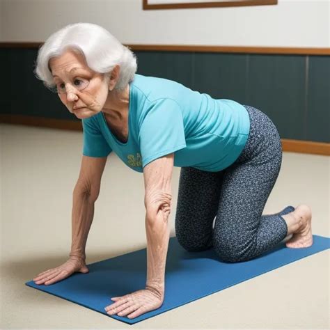 Best Ai Photo Granny Yoga Bend Over