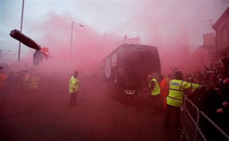 Man City team bus attacked by fans outside Anfield