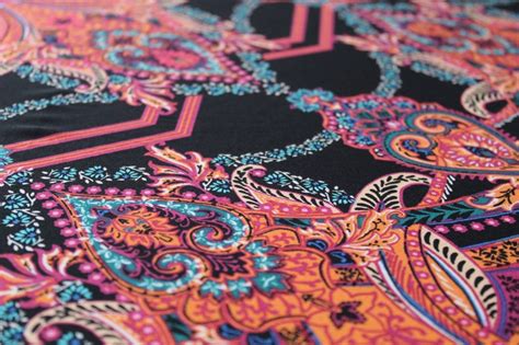 Ity 6 Yds Lot Large Paisley Floral Stretch Knit Fabric Etsy