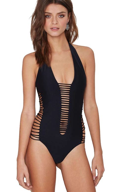 Strappy Cutout Halter One Piece Swimwear Best Swimsuits Swimsuits