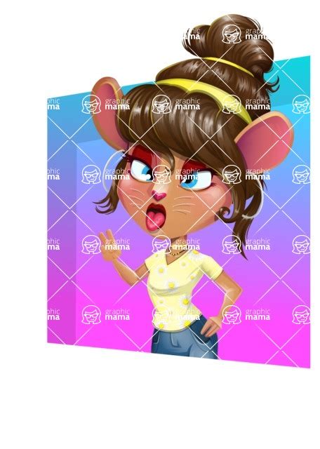 Cute Female Mouse Cartoon Vector Character Shape 3 Graphicmama