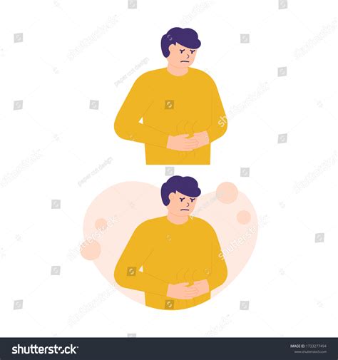 Illustration Man Holding His Stomach His: เวกเตอร์สต็อก (ปลอดค่า