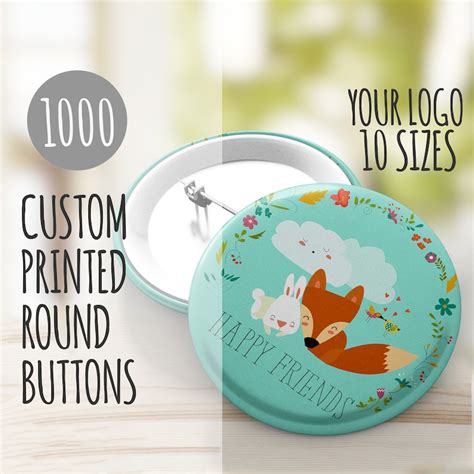 Customized Buttons Custom Buttons 1000 Buttons Logo Etsy