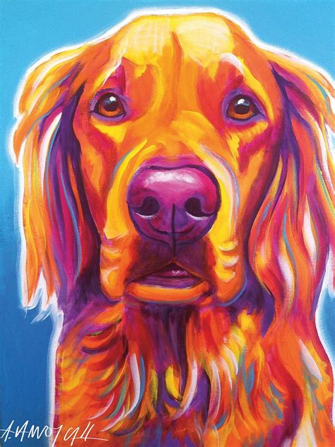 A Painting Of A Golden Retriever Dog