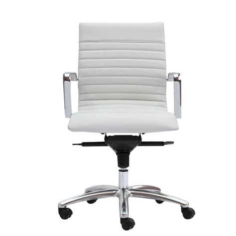 The modern leather chair is upholstered with high quality black leather. Zetti Modern White Leather Office Chair | Conference Room ...