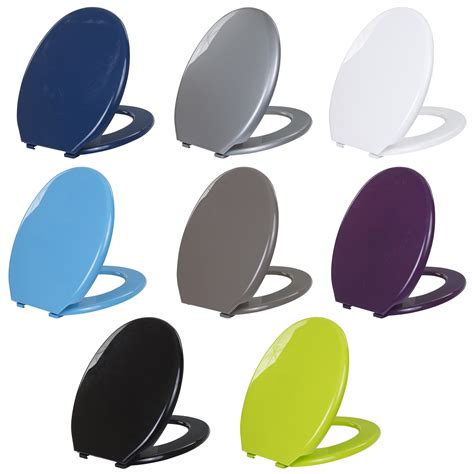 Coloured Toilet Seat Easy Clean Oval Shape Durable Plastic Bathroom Wc