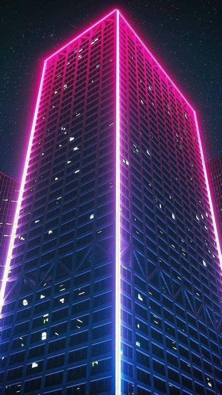 Neon Neon Lighting Building Wallpaper Download Mobcup