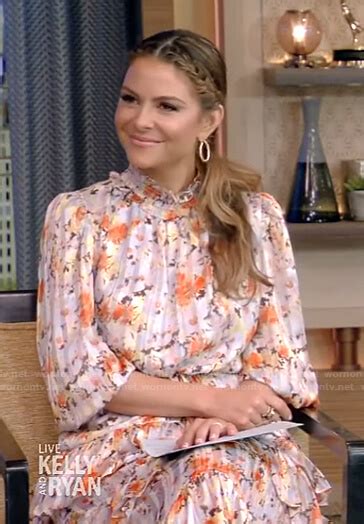 Wornontv Maria Menounoss Floral Ruffle Midi Dress On Live With Kelly