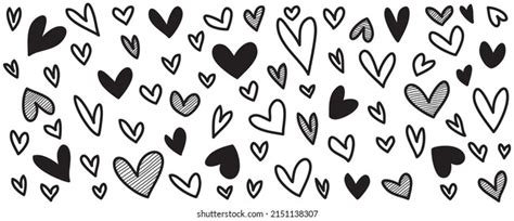 Doodle Hearts Hand Drawn Love Hearts Stock Vector Royalty Free