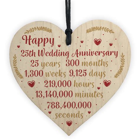 happy 25th wedding anniversary card t heart twenty five years husband wife ebay