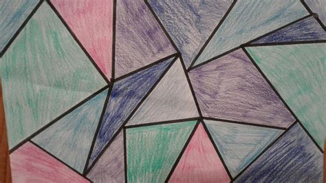 Shows unity with lines, colour, and shapes (triangle) | Abstract