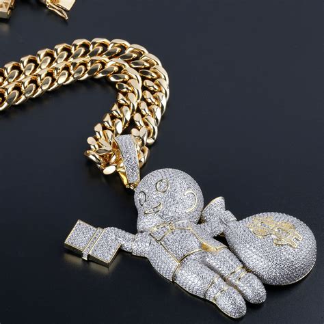 Wholesale Mens Iced Out Pendant Hip Hop Designer Jewelry Luxury Diamond