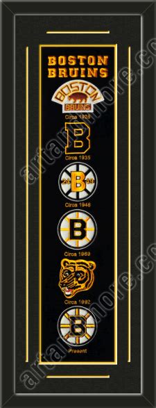 This Framed Boston Bruins Heritage Banner Double Matted In Team Colors