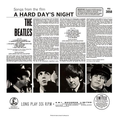 THE BEATLES A HARD NIGHT DAY S