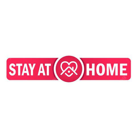 Stay At Home Clipart Transparent Png Hd Red Horizontal Sticker Stay