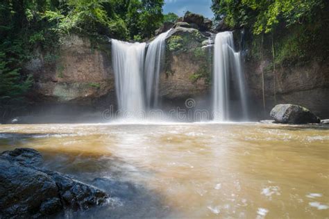 Amazing Beautiful Waterfalls In Khao Yai National Park Thailand Stock