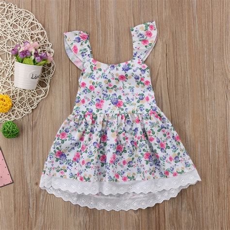 Summer Kids Baby Girl Floral Dresses For Girls Princess Dress Floral