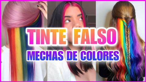 Diy Como Hacer 𝙏𝙄𝙉𝙏𝙀 𝘿𝙀 𝘾𝘼𝘽𝙀𝙇𝙇𝙊 𝙁𝘼𝙇𝙎𝙊 En Casa Y Que Parezca Real Mechas De Colores