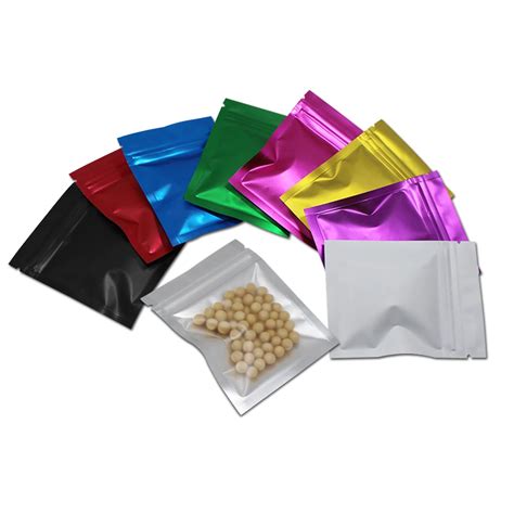 9 Colored Aluminum Foil Bags Sealable Zip Lock Flat Package Pocket