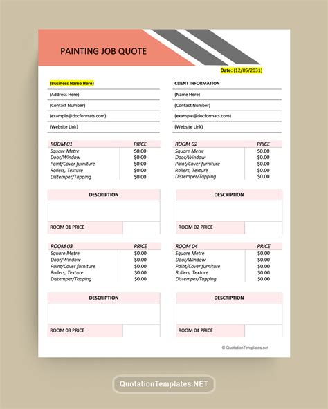 10 Painting Job Quote Templates Free Download