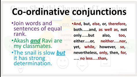 Learn English Grammar Conjunction Coordinate And Subordinate