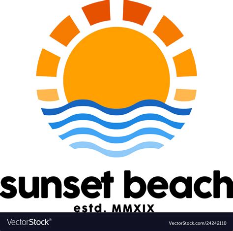 Sunset Logo Design Inspiration Royalty Free Vector Image