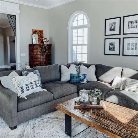 Dark Grey Sofa Living Room Ideas Cabinets Matttroy