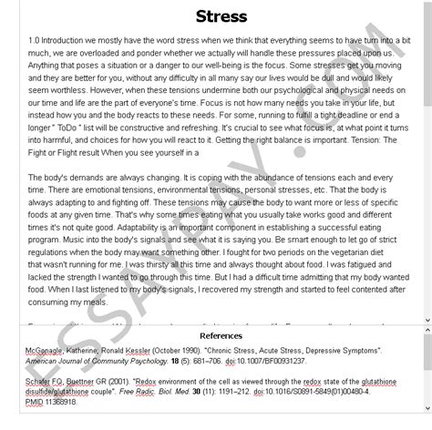 Effects Of Stress Essay Questionnaire Pdf