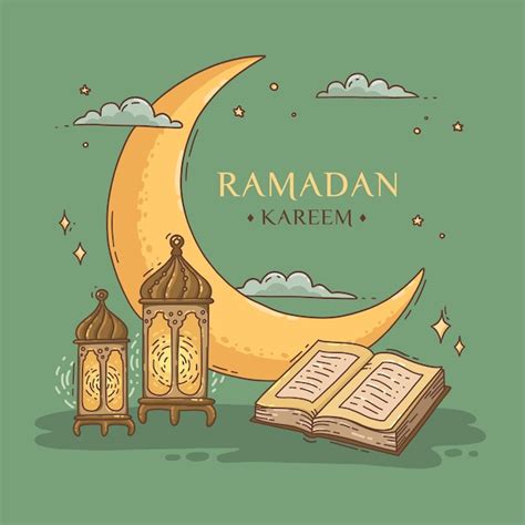 Premium Vector Hand Drawn Ramadan Kareem Illustration