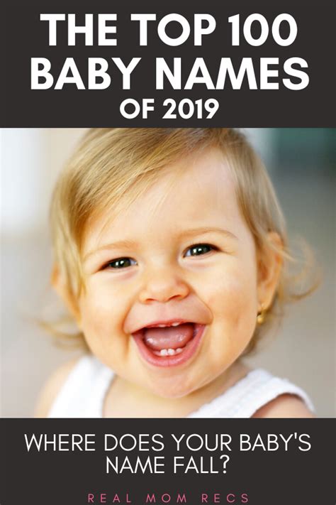 Top 100 Baby Names Of 2019 Chart Of Most Popular Baby Names Popular