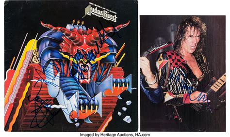 Judas Priest Signed Defenders Of The Faith Album Cover 1984