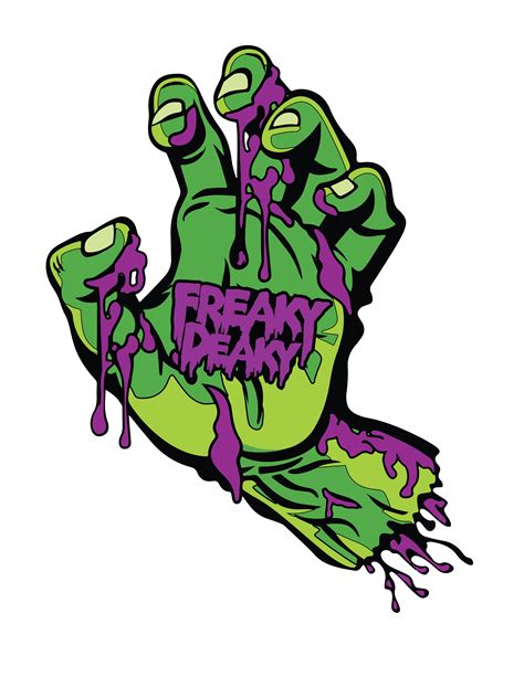 freaky deaky zombi hand pin ddp merch