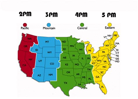 Us Time Zones Map By States