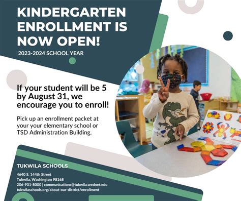Kindergarten Enrollment Now Open For Tukwila Schools The B Town