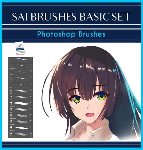 Artstation Paint Tool Sai Basic Set Brushes For Photoshop Brushes
