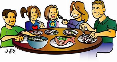 Clipart Dinner Friend Cliparts Table Around Clip