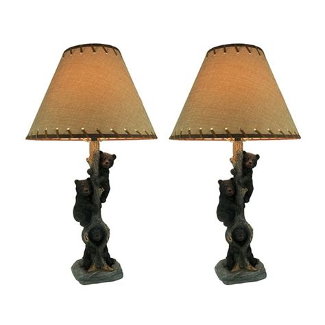 Set Of 3 Rustic Country Three Little Bears Table Lamps