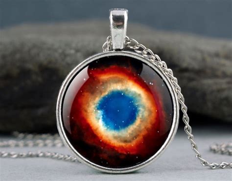 Galaxy Necklace Helix Nebula Pendant Space Pendant Necklace Etsy