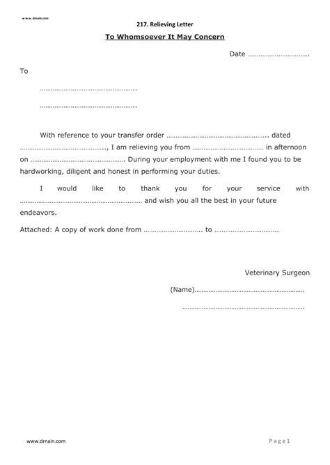 Free Printable Relieving Letter Templates Employer And Employee