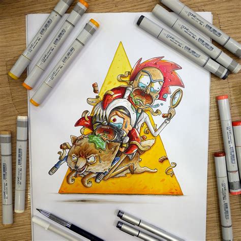 Rick And Morty Mega Madness On Behance Copic Art Sketch Markers