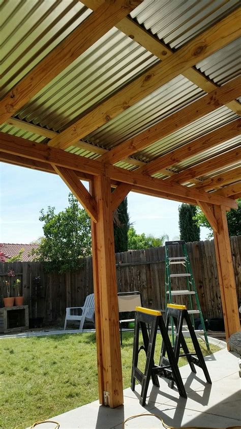 Covered Patio Corrugated Metal Roof Outdoor Patio Designs Covered