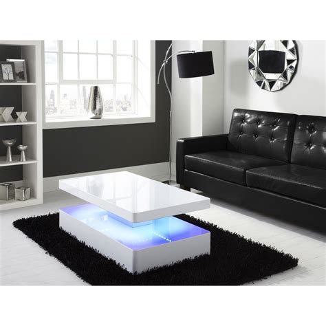 High Gloss White Coffee Table With Led Lighting Tiffany Range