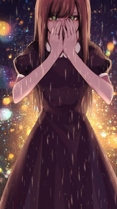 Wallpaper Raining Crying Anime Girl Tears Resolution1560x876 Wallpx